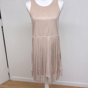 Elegant Tan Fringe Dress